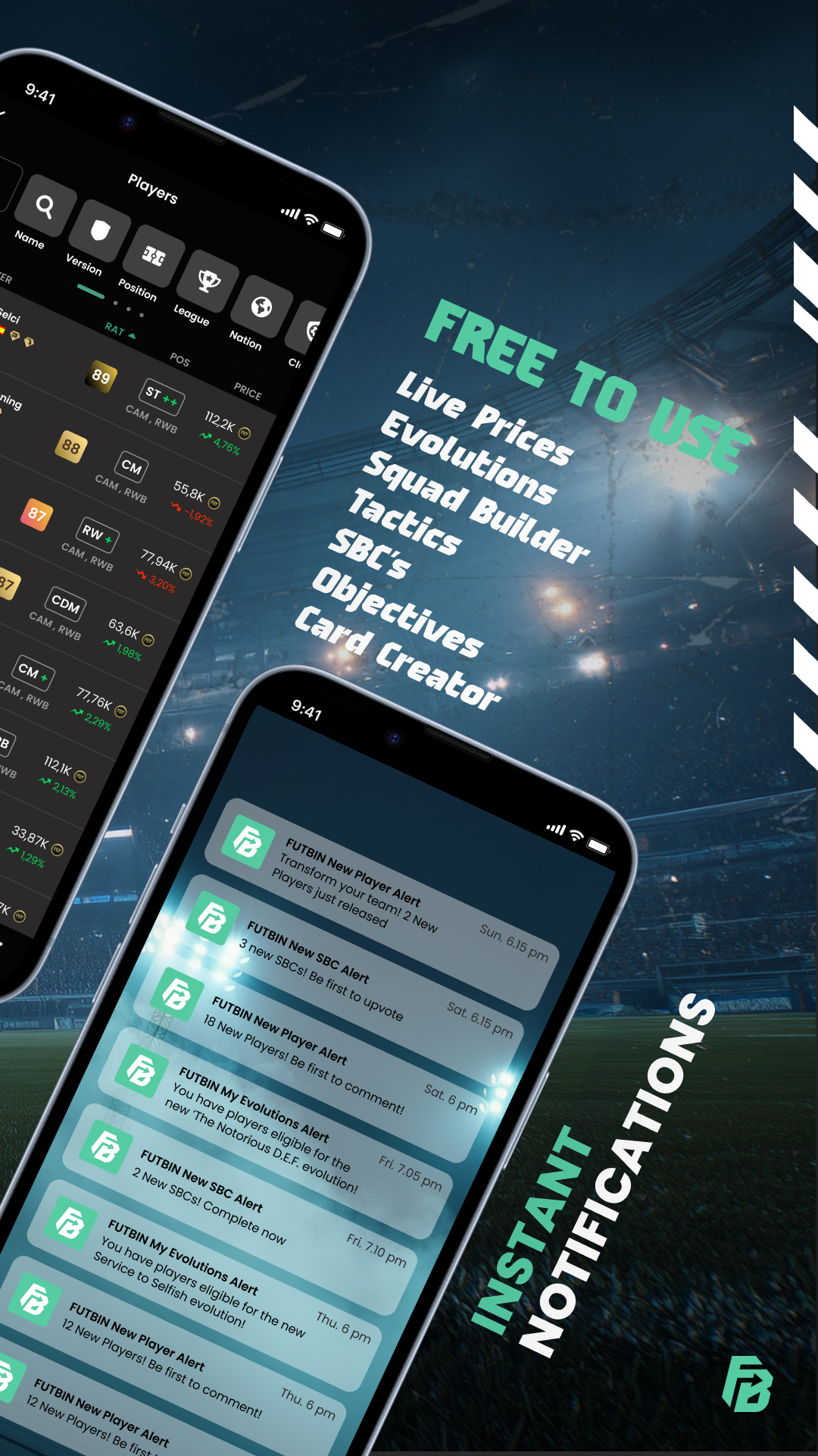 اسکرین شات 2 برنامه FUTBIN FC 26 Evolutions & More