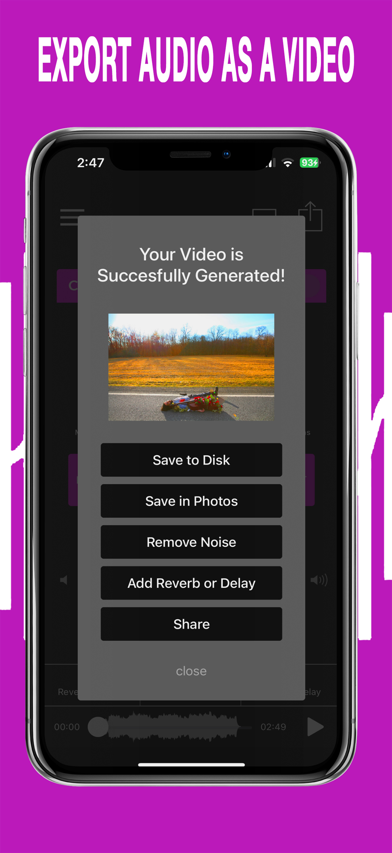 اسکرین شات 5 برنامه AudioVerb: Add Reverb to Audio
