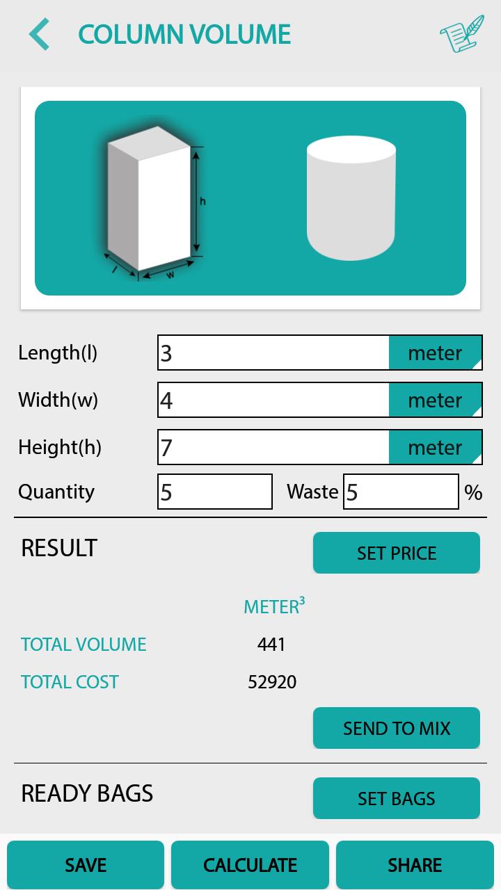 اسکرین شات 5 برنامه Civil: Concrete Calculator