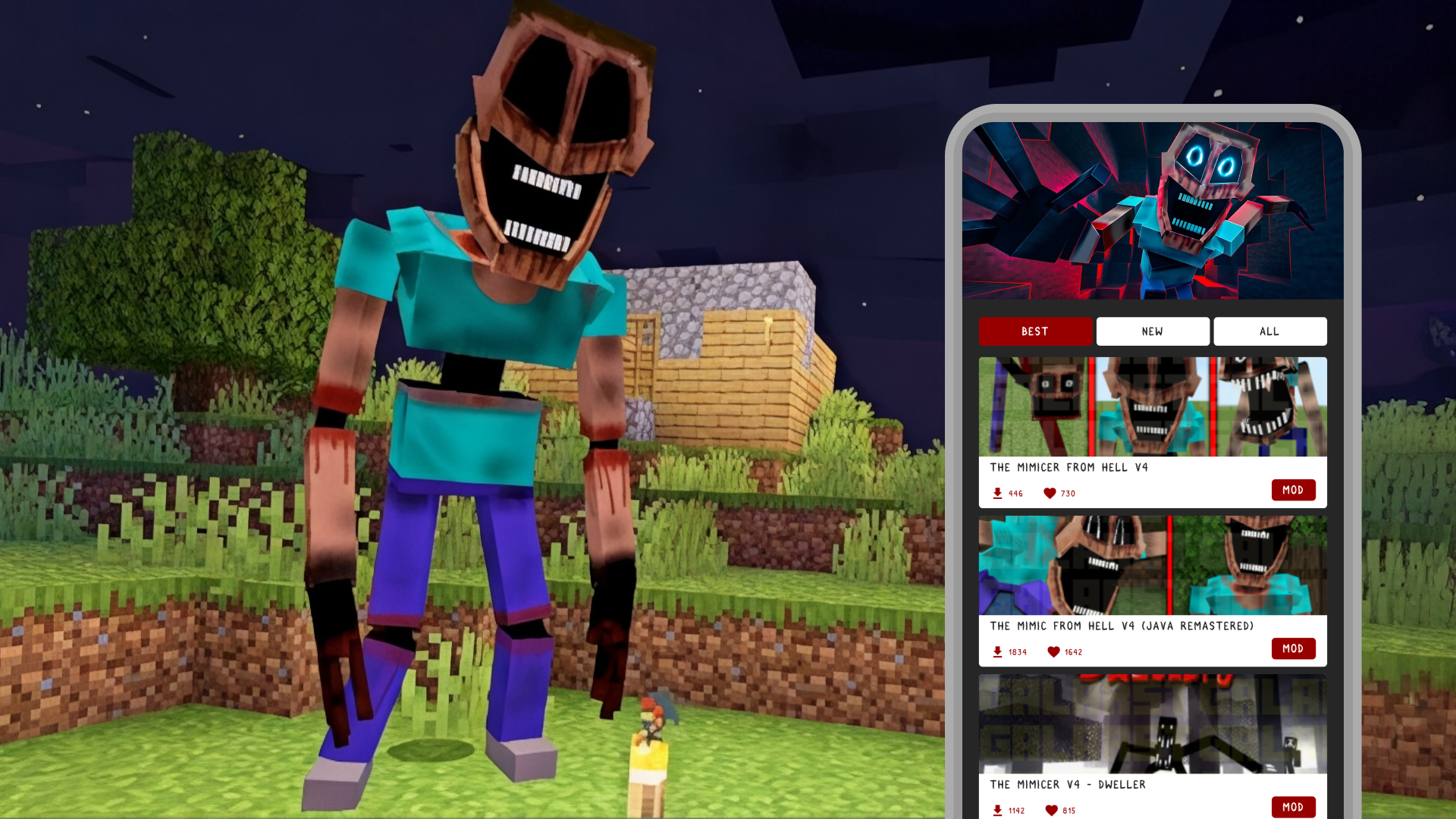 اسکرین شات 1 برنامه The Mimicer mod for Minecraft