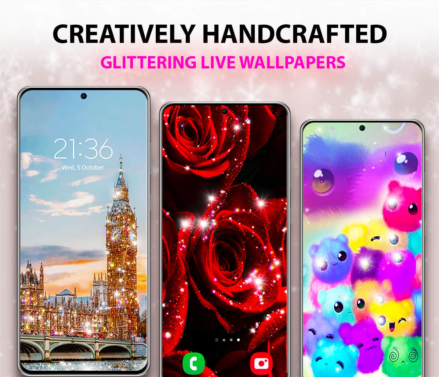 اسکرین شات 2 برنامه Glitter Live Wallpaper 3D