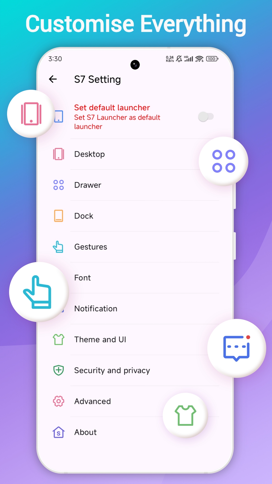 اسکرین شات 6 برنامه S26 / S7 Launcher for Galaxy S