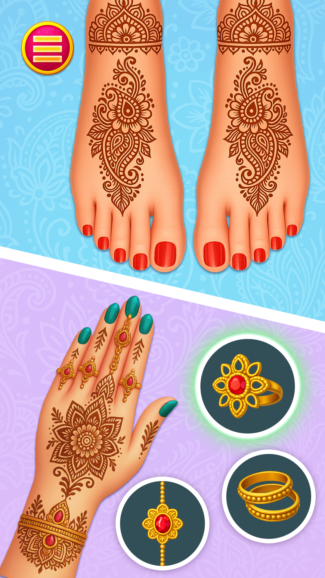 اسکرین شات 2 بازی Indian Princess Mehndi Designs