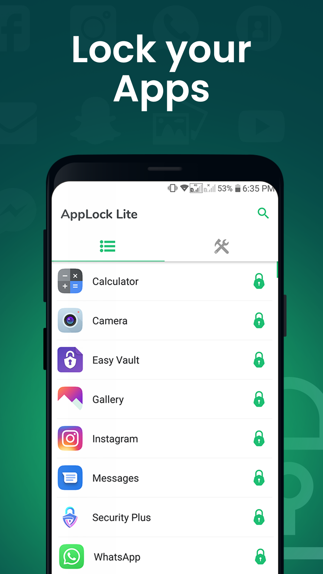 اسکرین شات 1 برنامه App Lock - Lock Apps