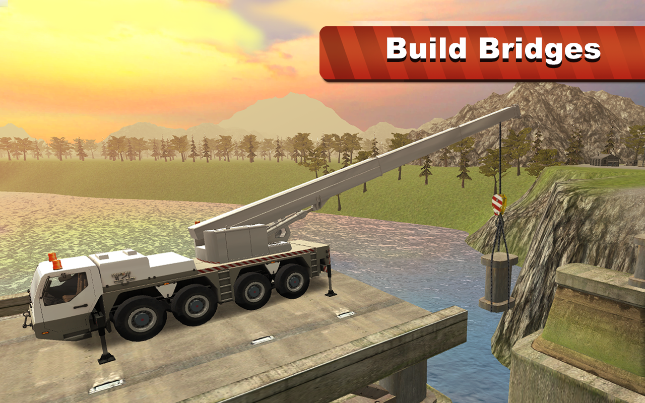اسکرین شات 2 بازی Bridge Construction Crane Sim