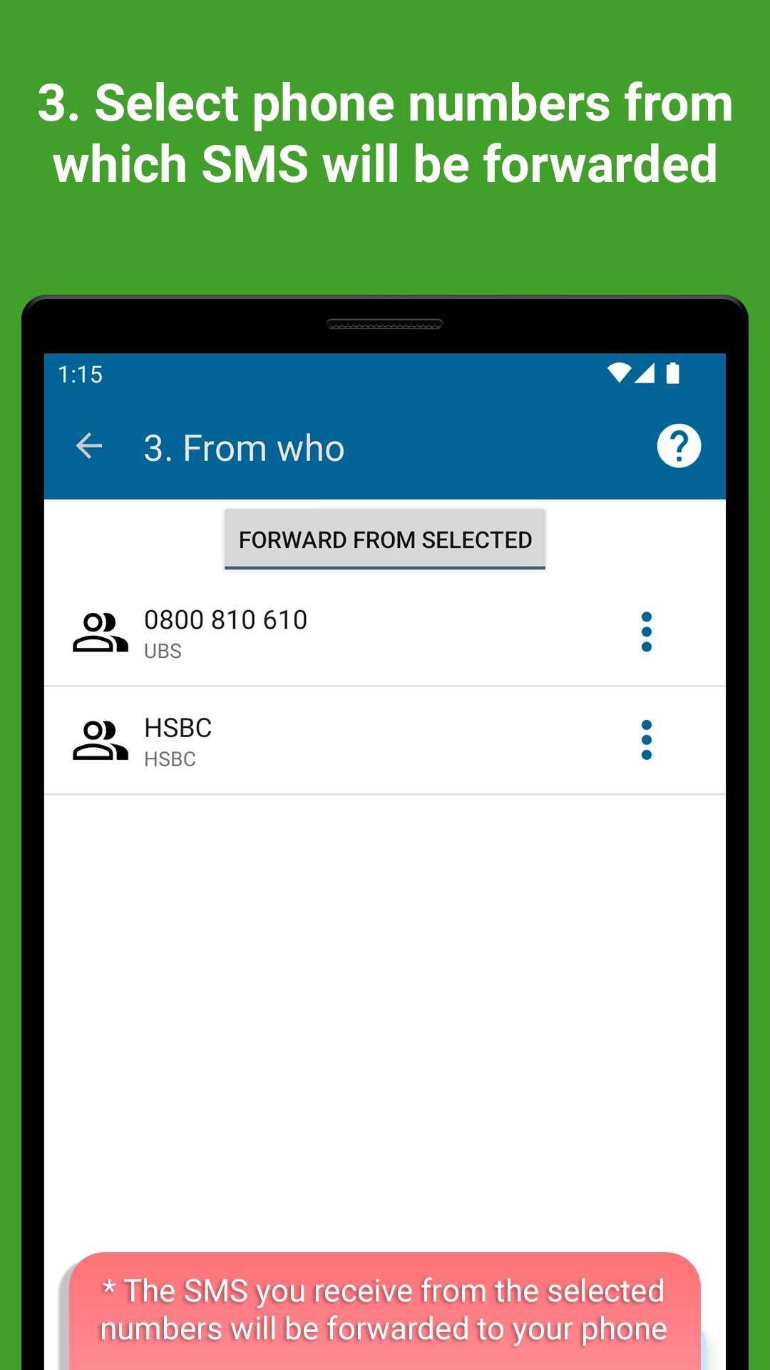اسکرین شات 5 برنامه SMS forwarder