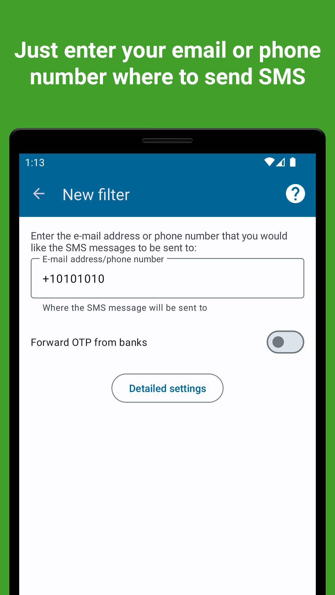اسکرین شات 2 برنامه SMS forwarder
