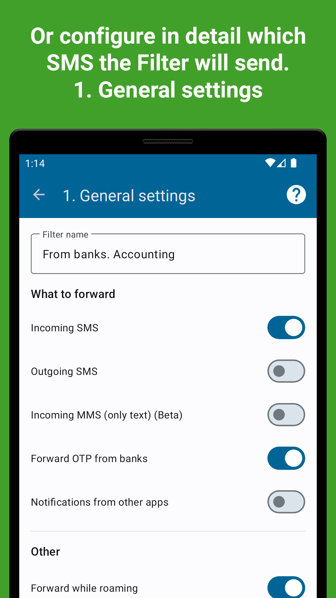 اسکرین شات 3 برنامه SMS forwarder