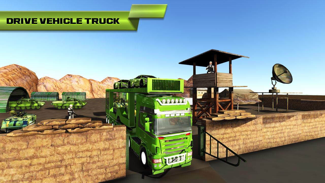اسکرین شات 3 برنامه Army Tank Transport Truck Game