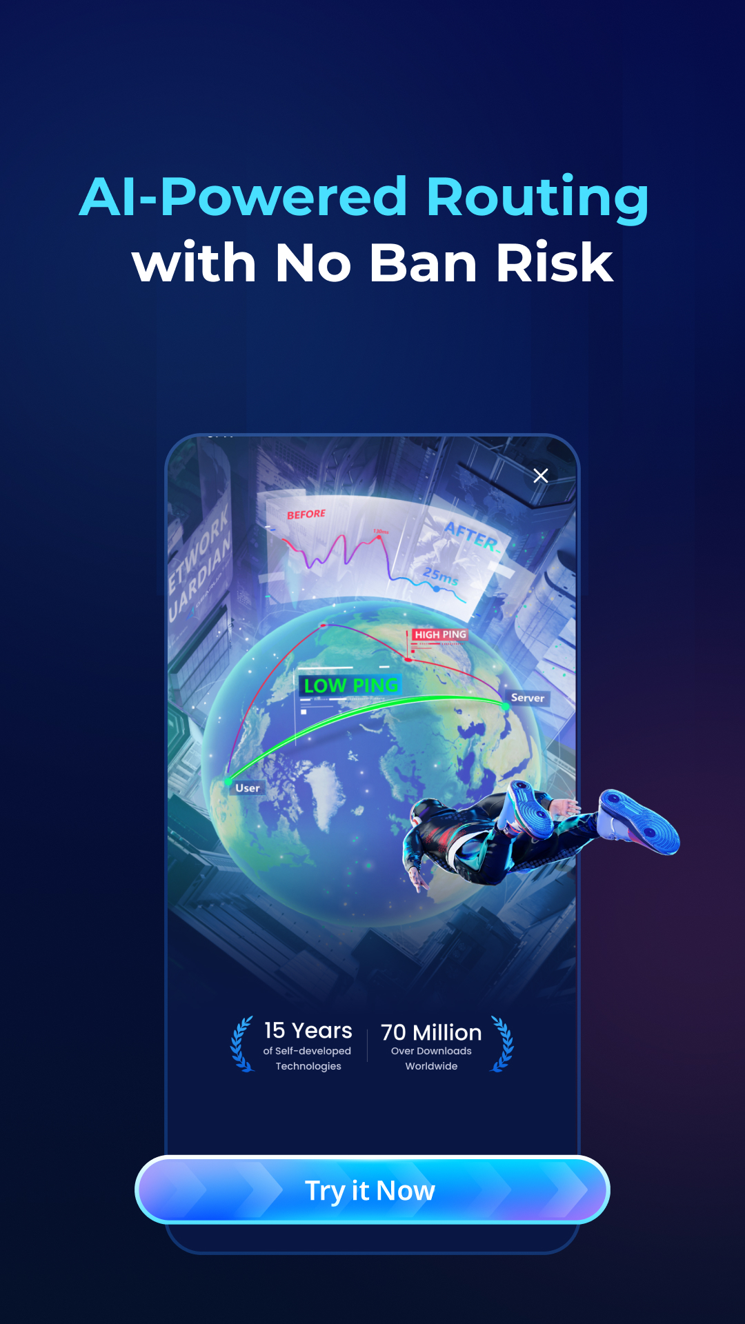 اسکرین شات 4 برنامه GearUP: Lower Lag Game Booster