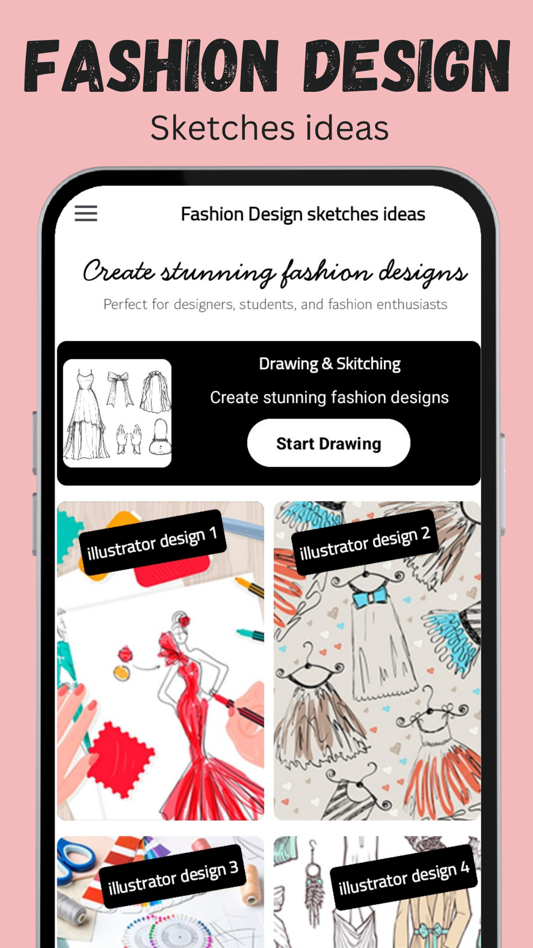 اسکرین شات 2 برنامه Fashion Design: Sketch Ideas