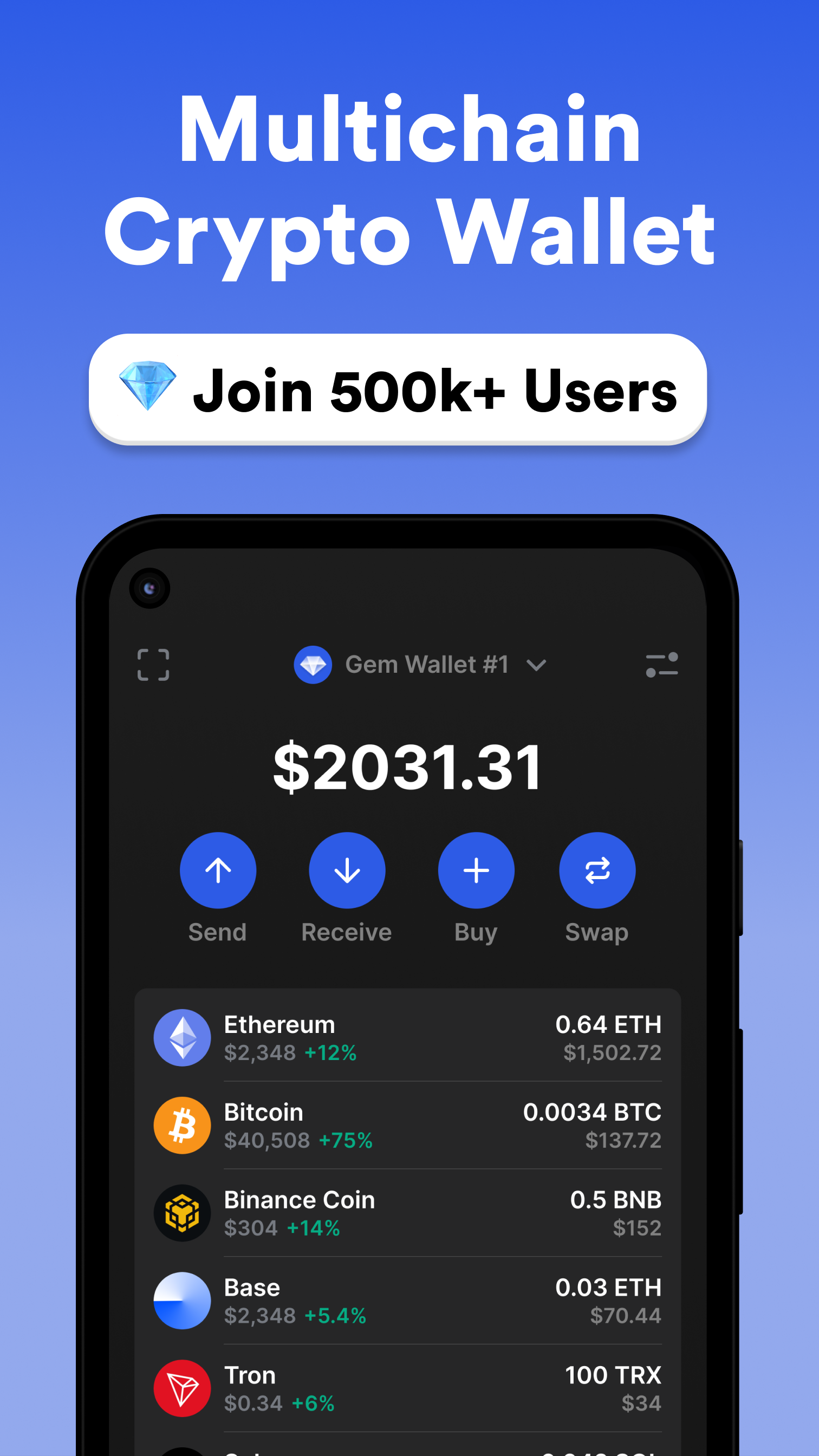 اسکرین شات 3 برنامه Gem Wallet: Bitcoin, USDT, BNB