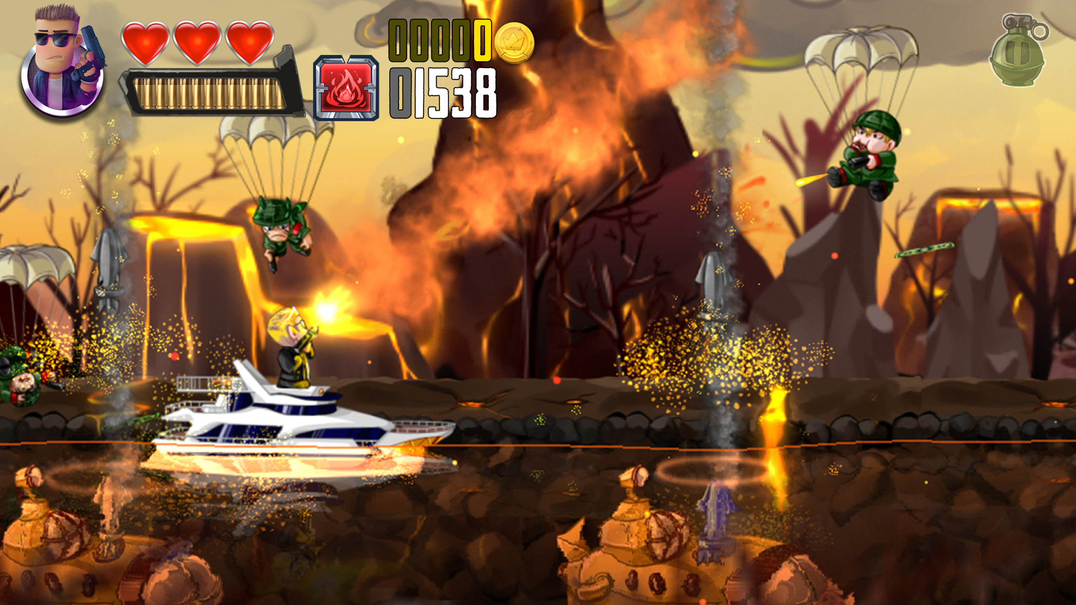 اسکرین شات 2 بازی Ramboat - Offline Action Game