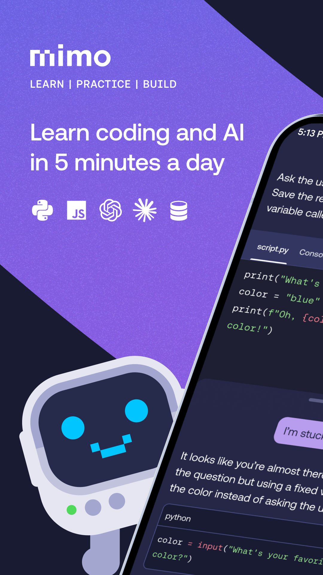 اسکرین شات 1 برنامه Learn Python Coding - Mimo