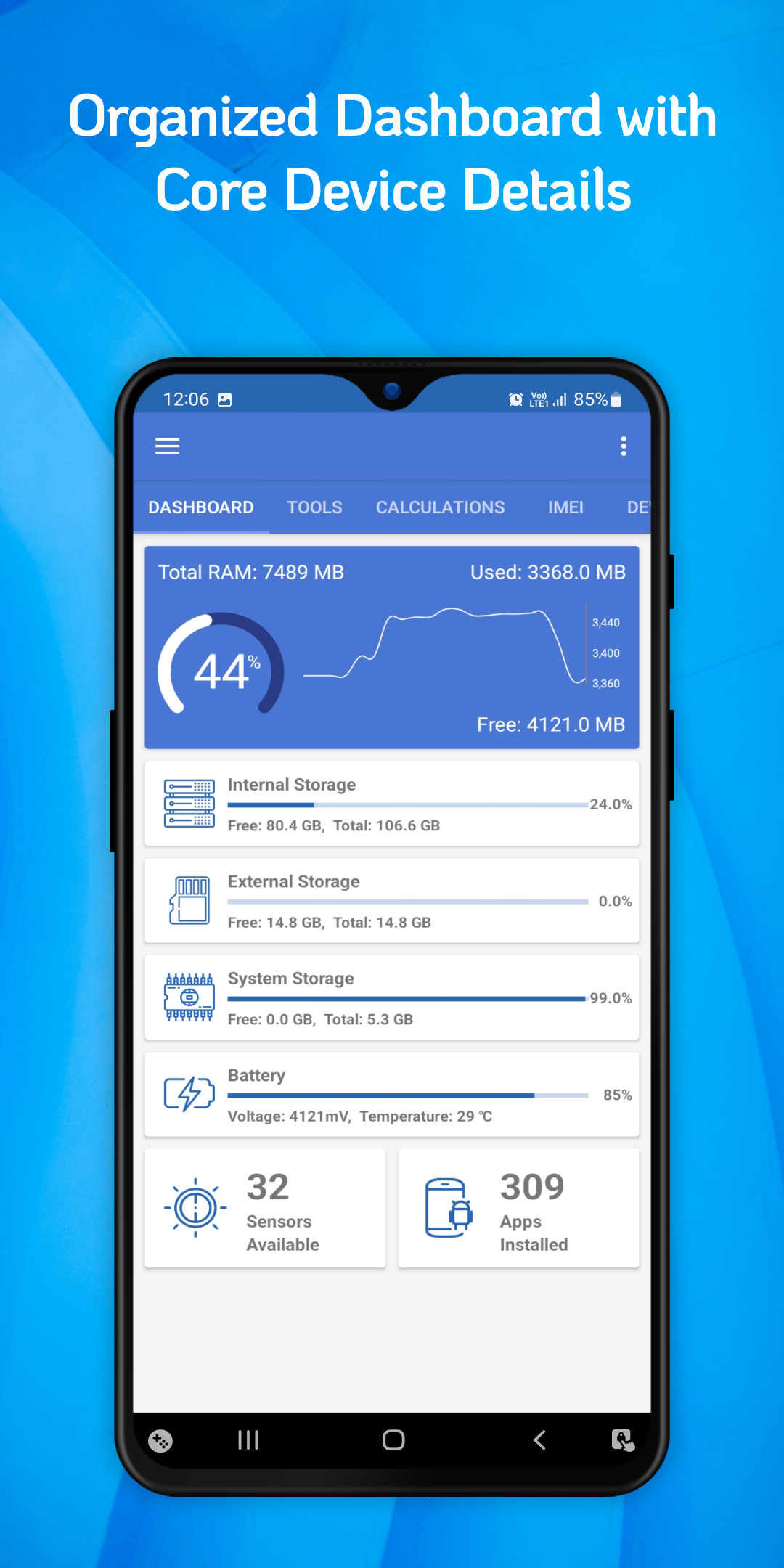 اسکرین شات 1 برنامه Device Info: IMEI & Hardware