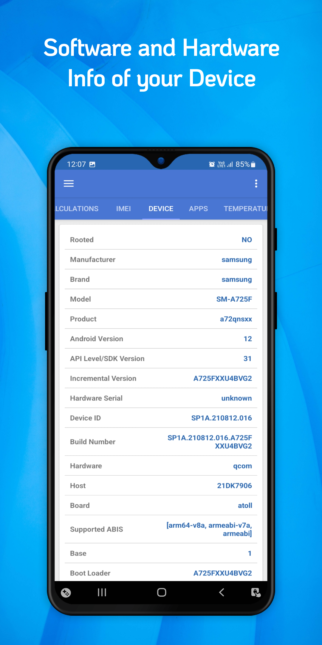 اسکرین شات 5 برنامه Device Info: IMEI & Hardware