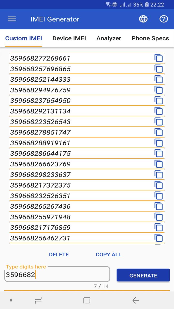 اسکرین شات 2 برنامه IMEI Generator Pro