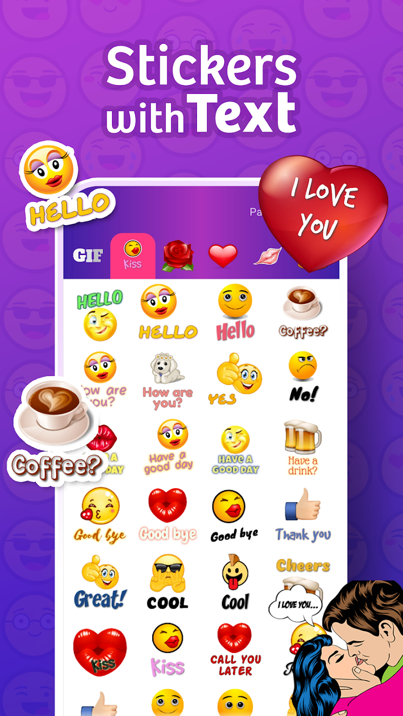 اسکرین شات 1 برنامه Gif Stickers For Whatsapp