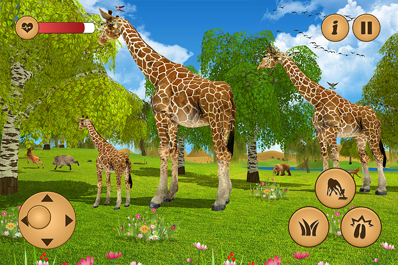 اسکرین شات 4 بازی Giraffe Family Life Jungle Sim