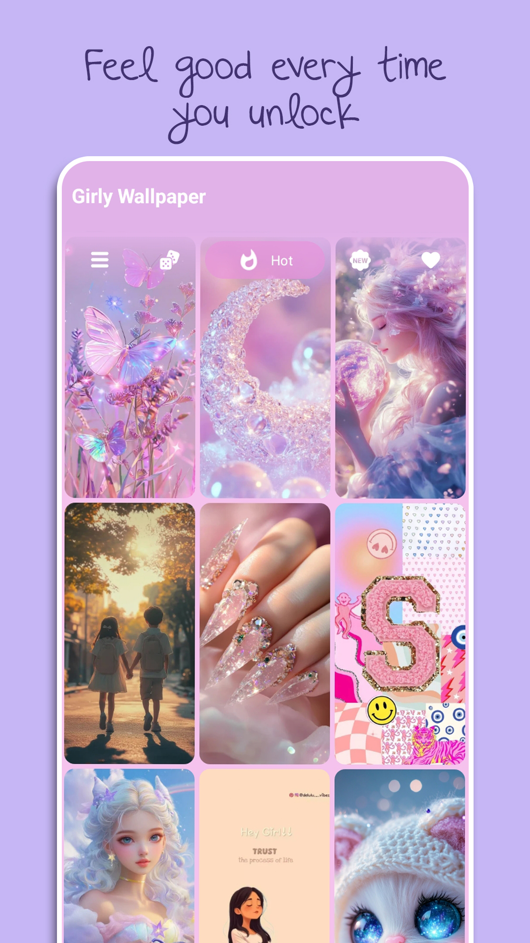اسکرین شات 3 برنامه Cute Wallpapers for Girls