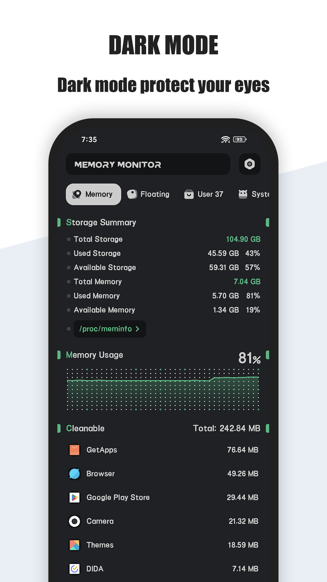 اسکرین شات 6 برنامه RAM Memory Monitor