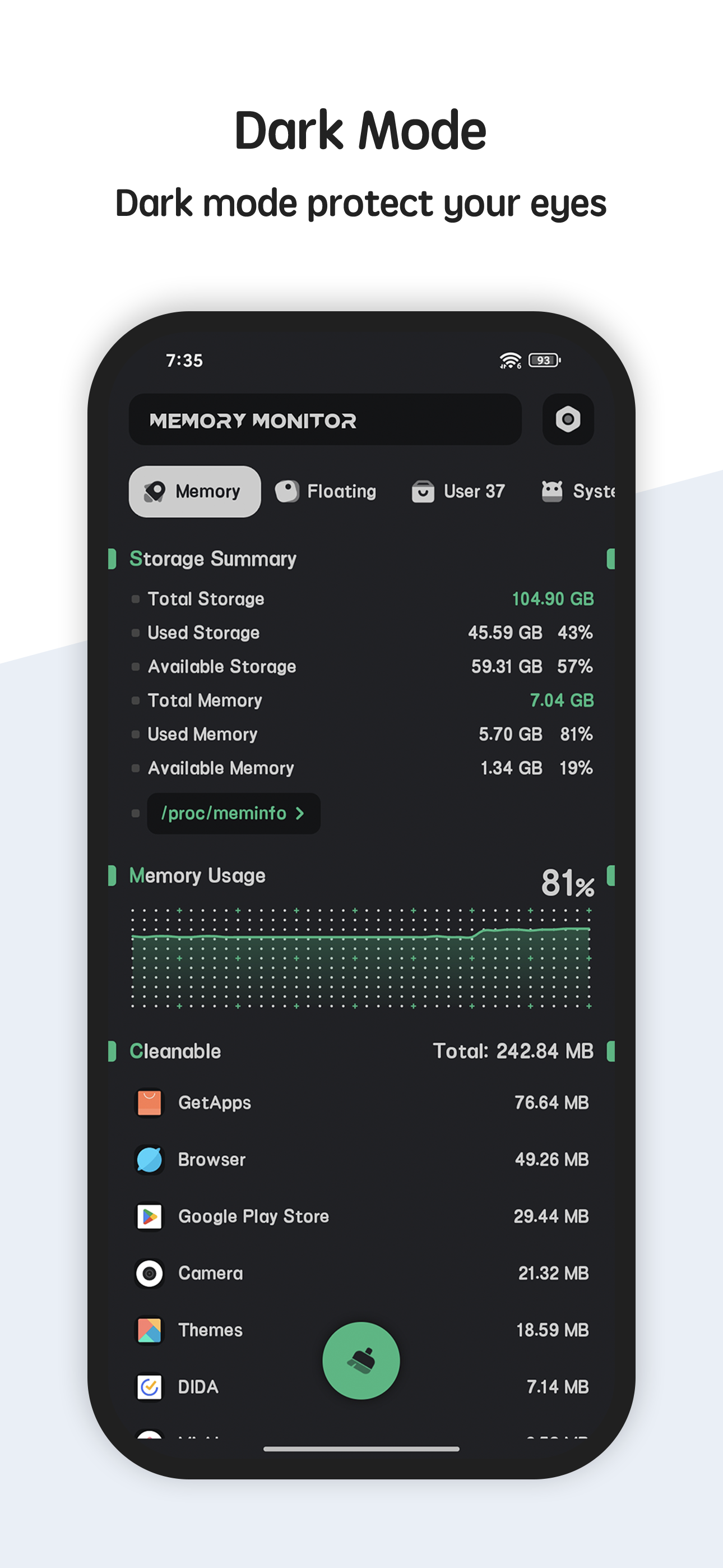 اسکرین شات 4 برنامه RAM Memory Monitor