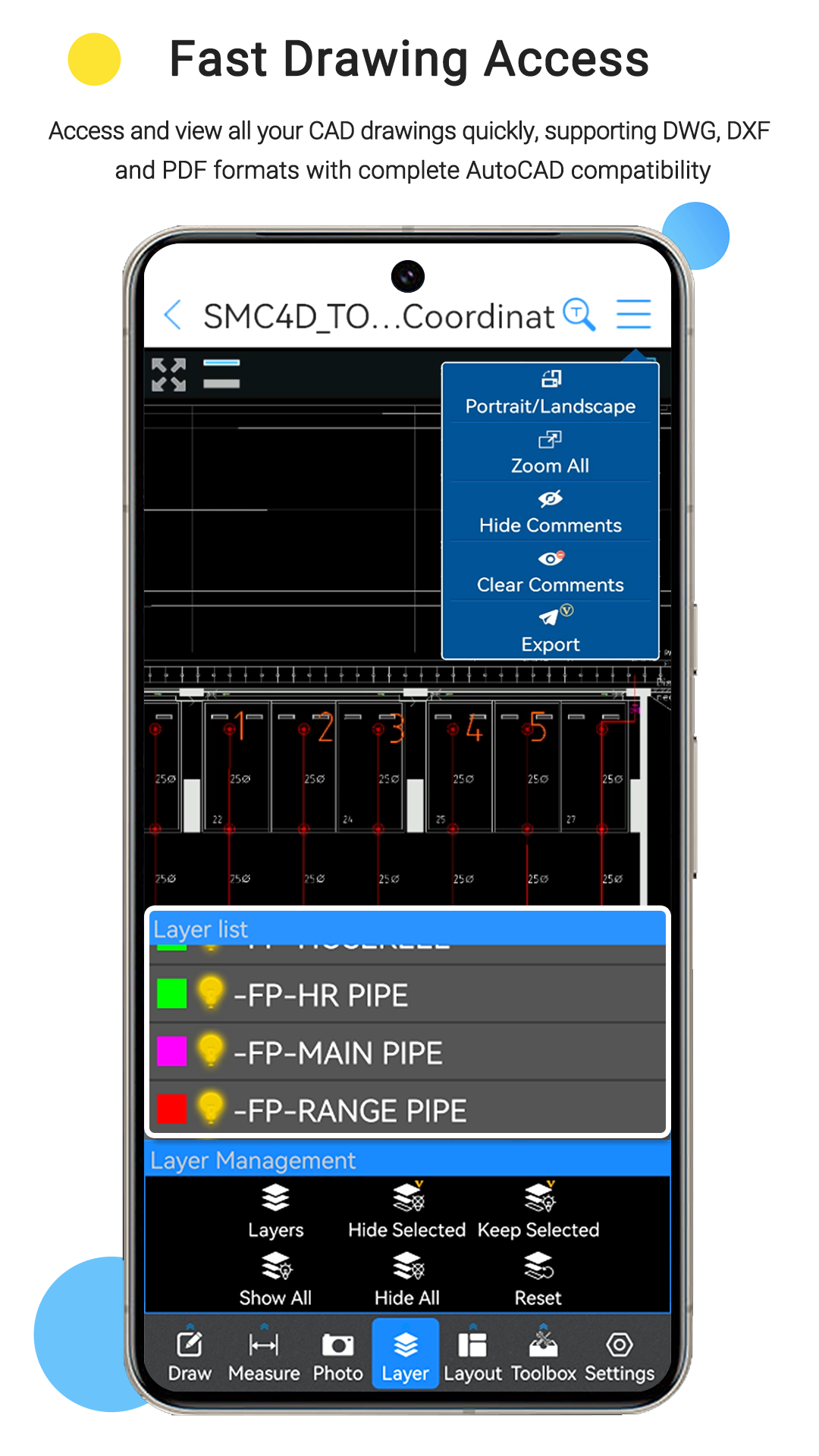 اسکرین شات 1 برنامه CAD Reader-View & Measure DWG
