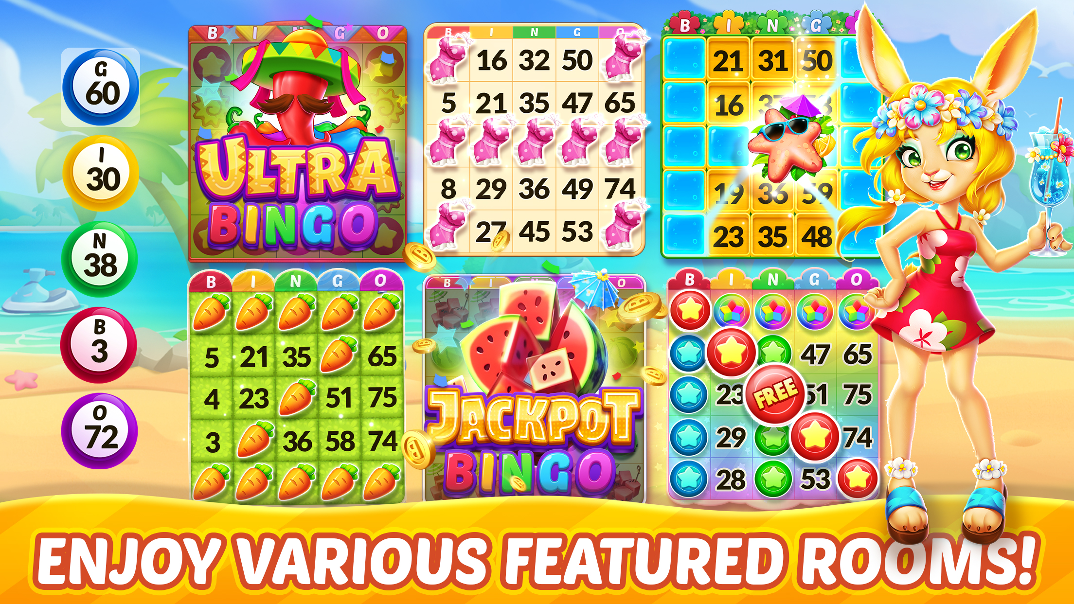 اسکرین شات 2 بازی Bingo Aloha-Bingo Live at home