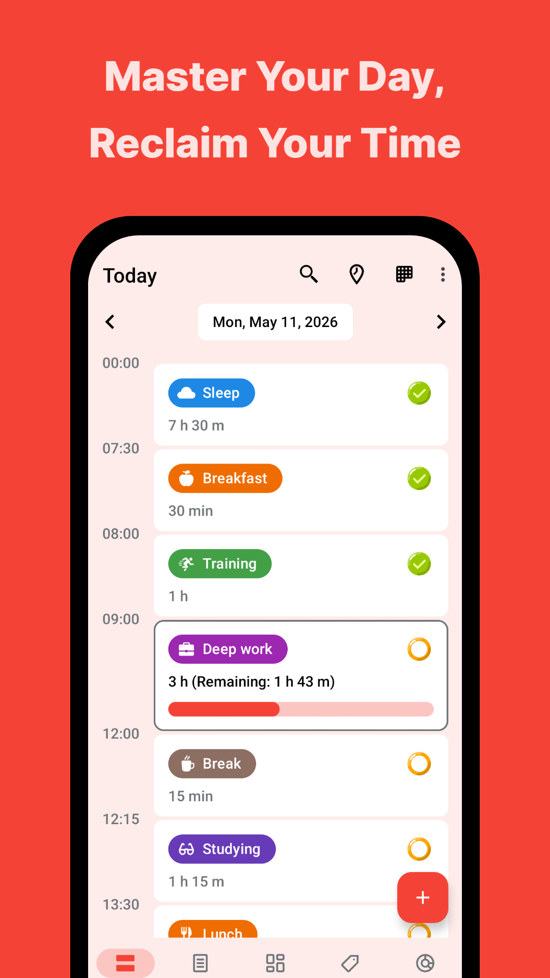 اسکرین شات 1 برنامه TimeTune - Schedule Planner