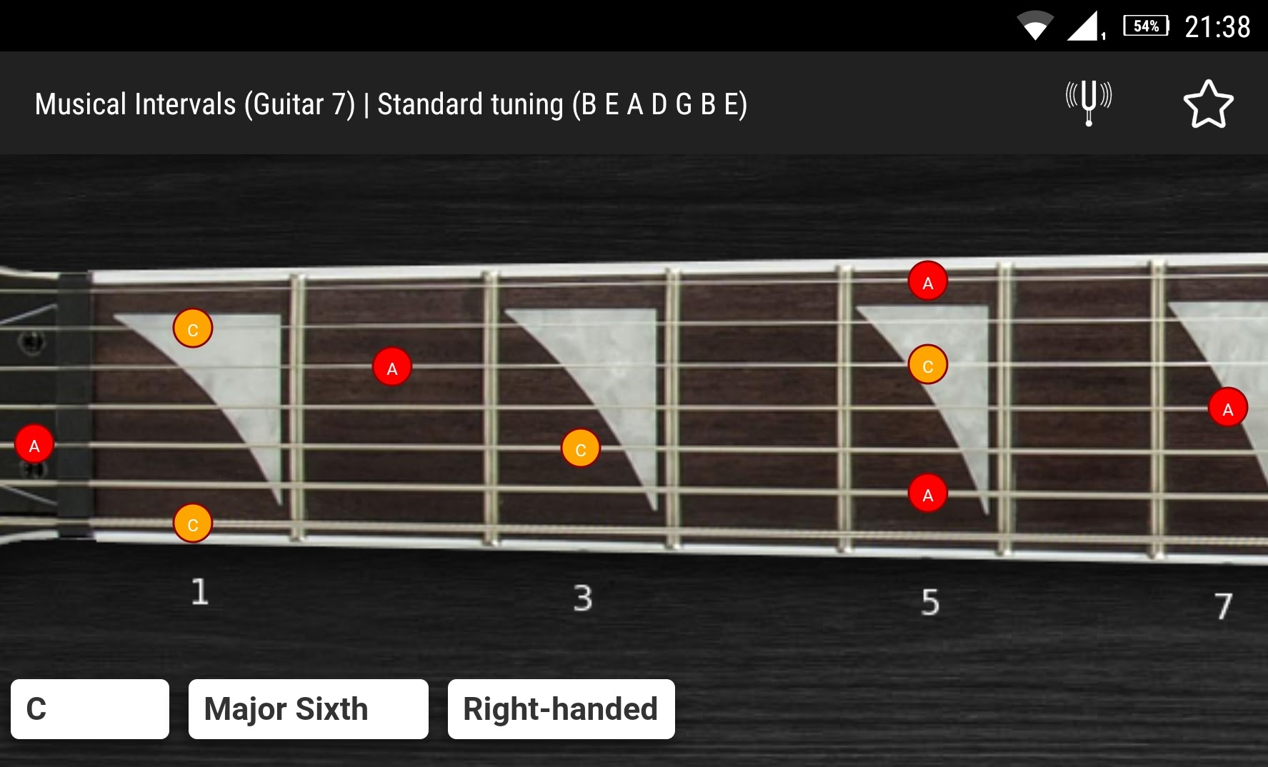 اسکرین شات 1 برنامه GuitarIntervals (7 str.)