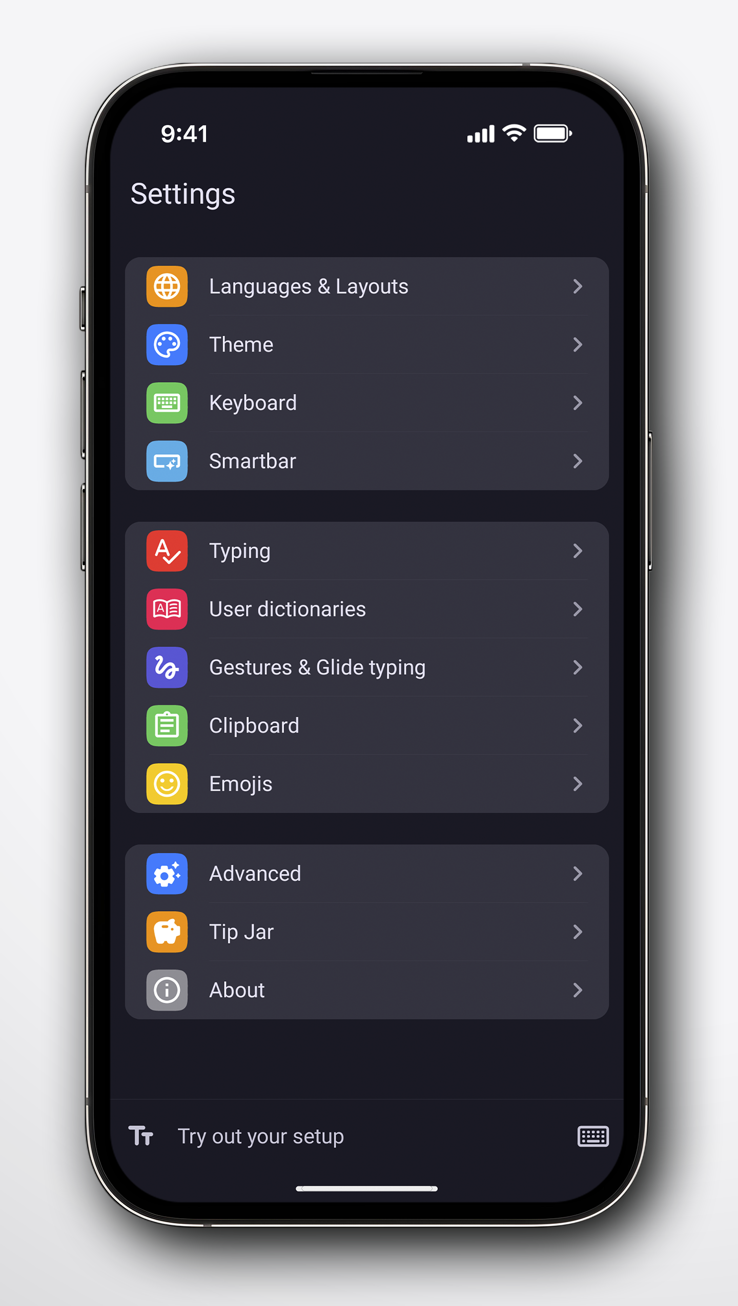 اسکرین شات 6 برنامه Inkwell Keyboard