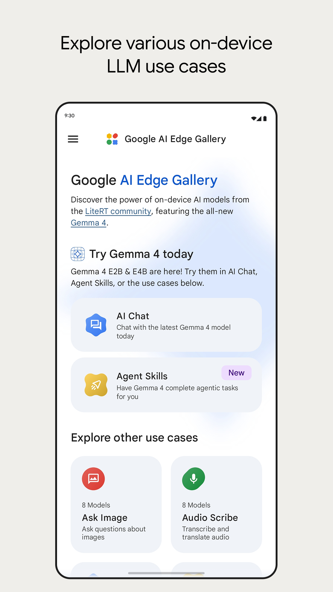 اسکرین شات 1 برنامه Google AI Edge Gallery