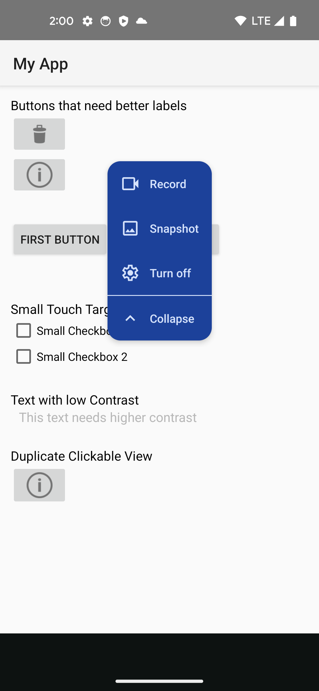 اسکرین شات 2 برنامه Accessibility Scanner