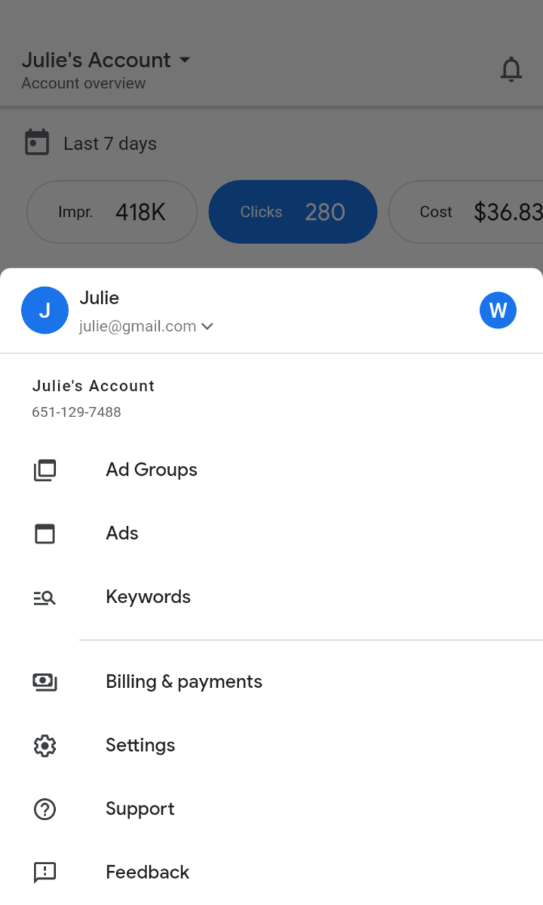 اسکرین شات 4 برنامه Google Ads