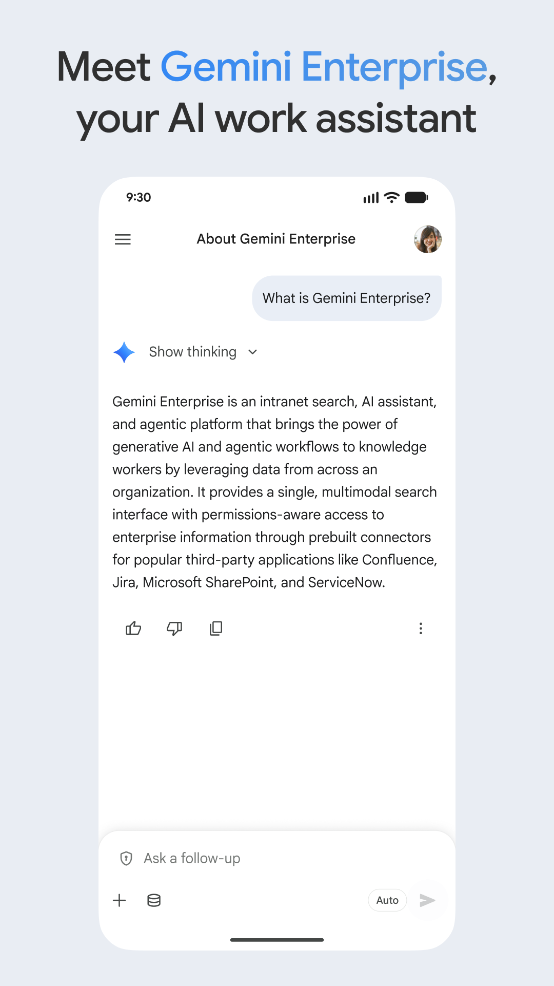اسکرین شات 1 برنامه Google Gemini Enterprise