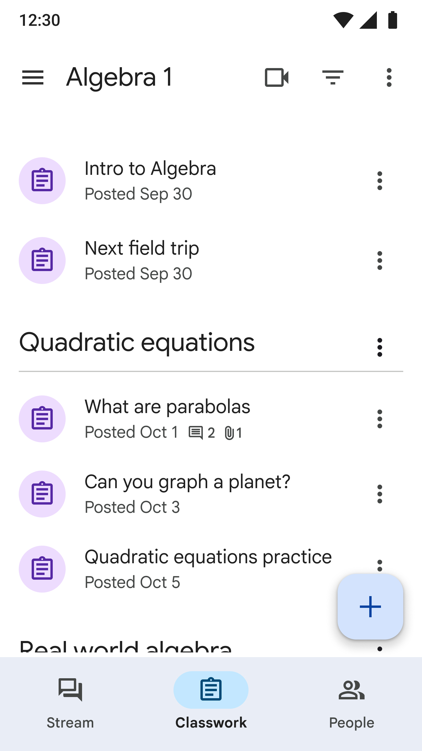 اسکرین شات 3 برنامه Google Classroom