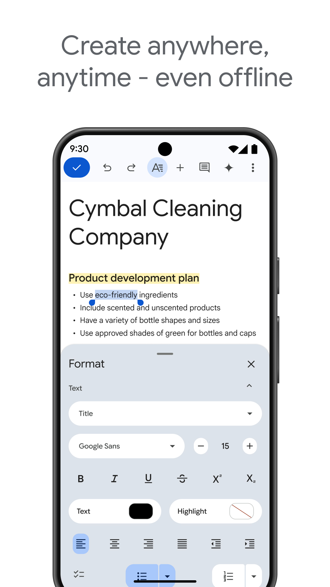 اسکرین شات 4 برنامه Google Docs