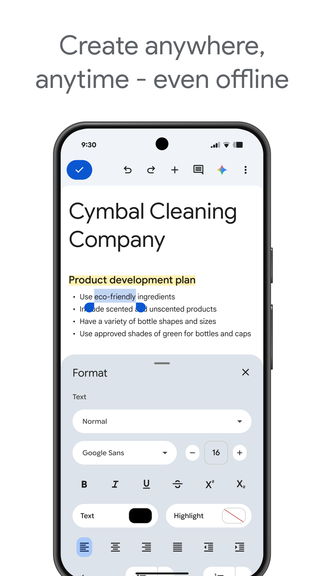 اسکرین شات 4 برنامه Google Docs