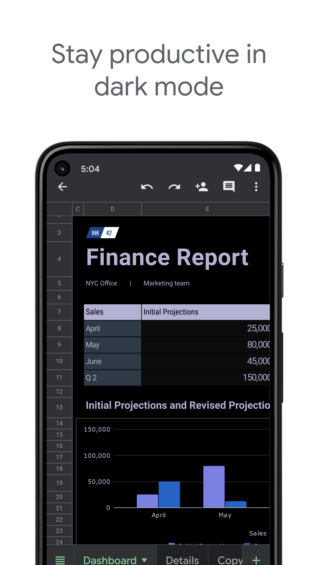 اسکرین شات 4 برنامه Google Sheets