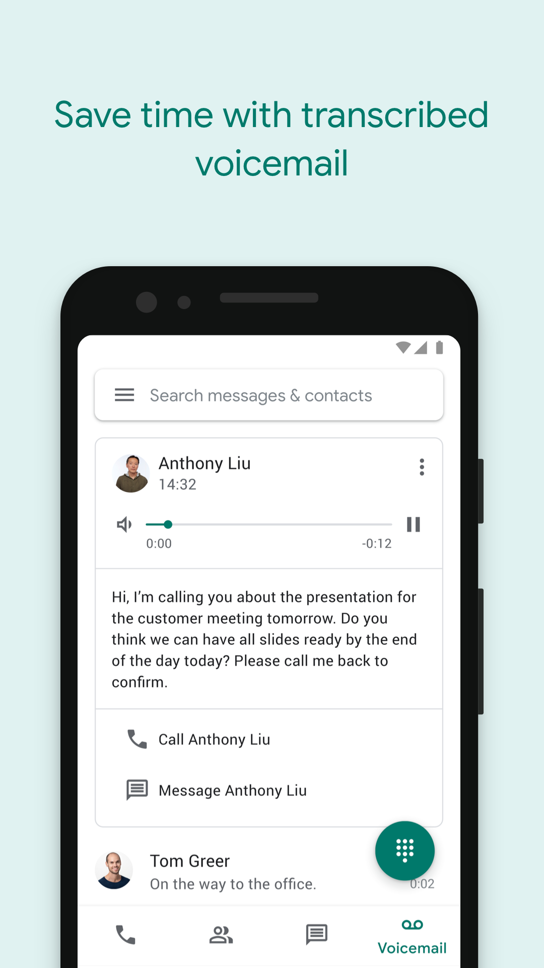 اسکرین شات 4 برنامه Google Voice