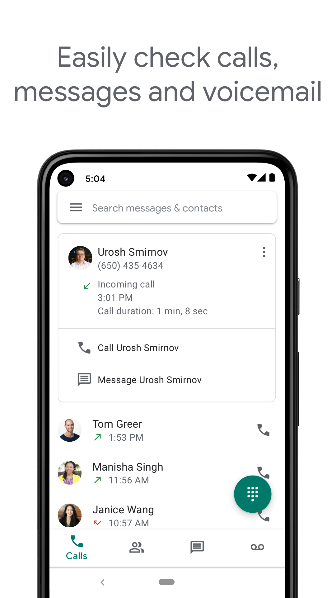 اسکرین شات 1 برنامه Google Voice