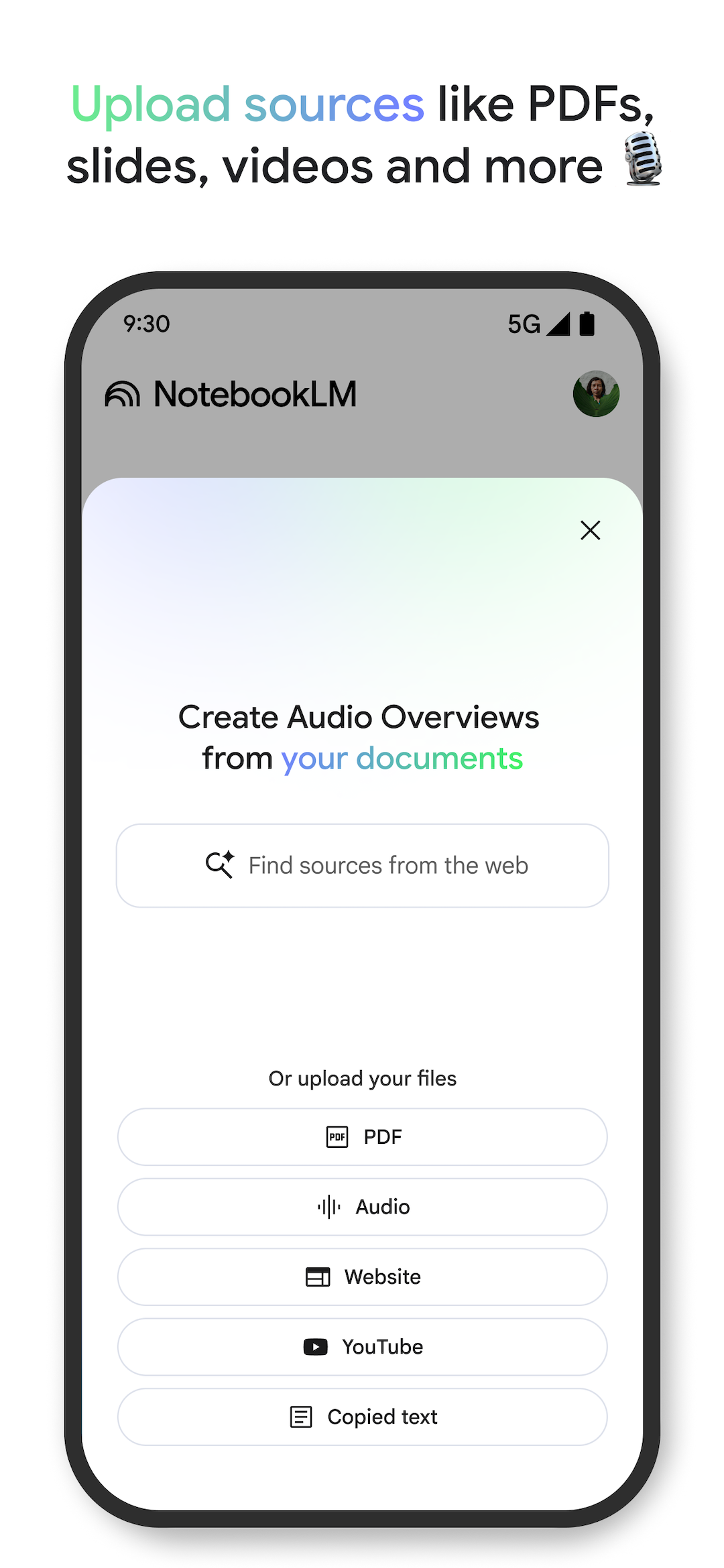اسکرین شات 3 برنامه Google NotebookLM