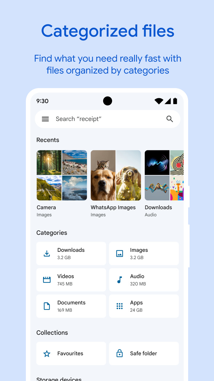 اسکرین شات 1 برنامه فایل منیجر گوگل (Files by Google: Clean up space on your phone)