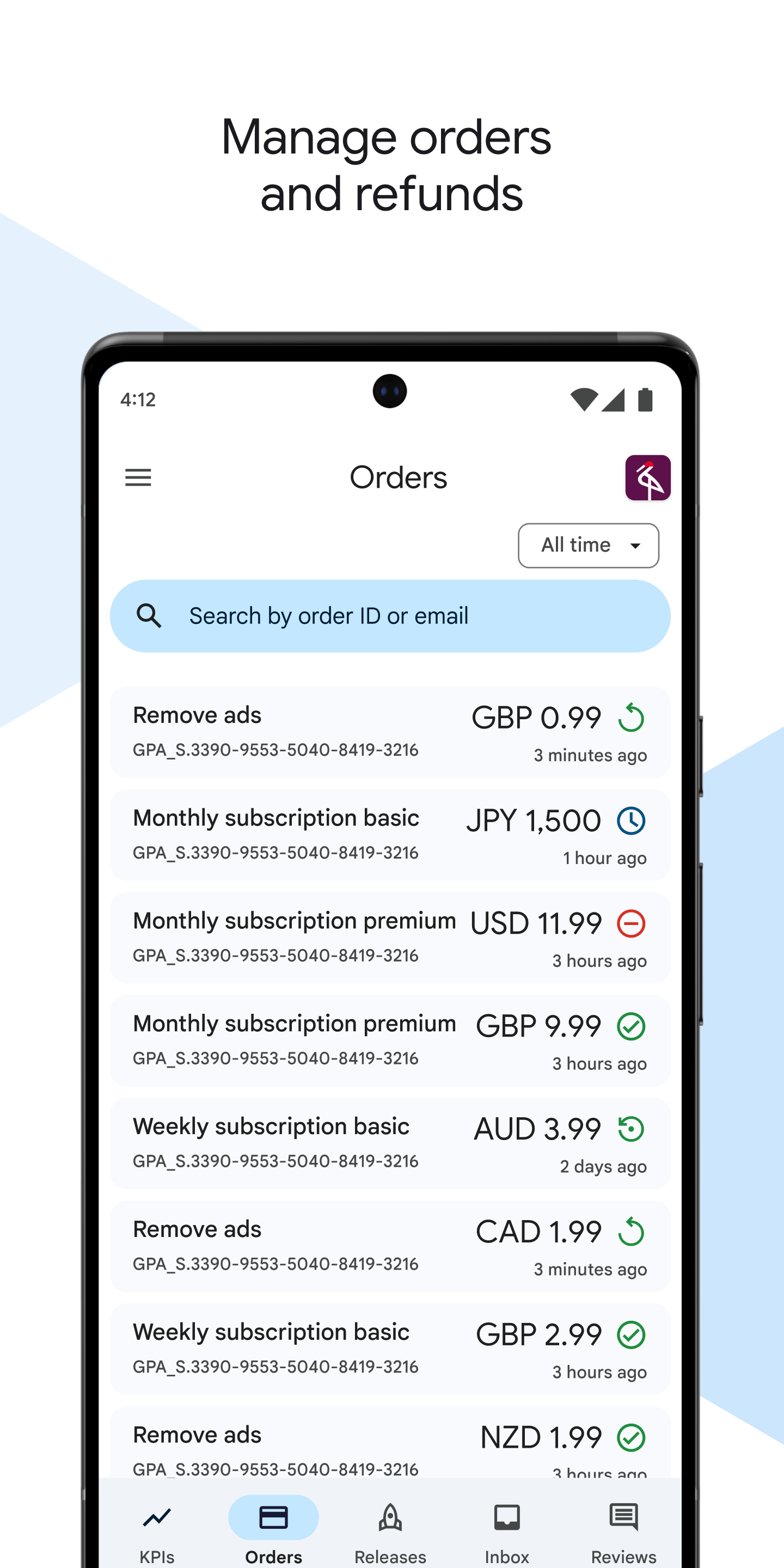 اسکرین شات 5 برنامه Google Play Console