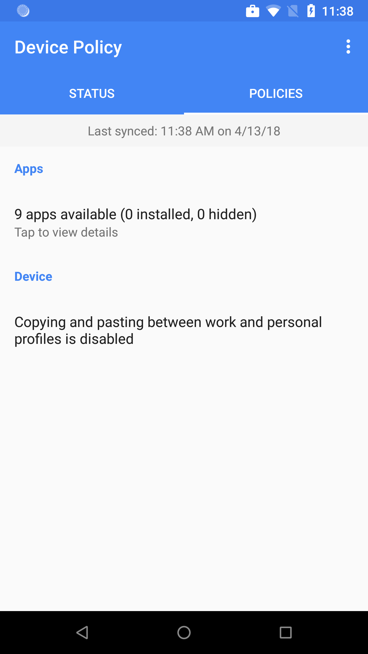 اسکرین شات 4 برنامه Android Device Policy