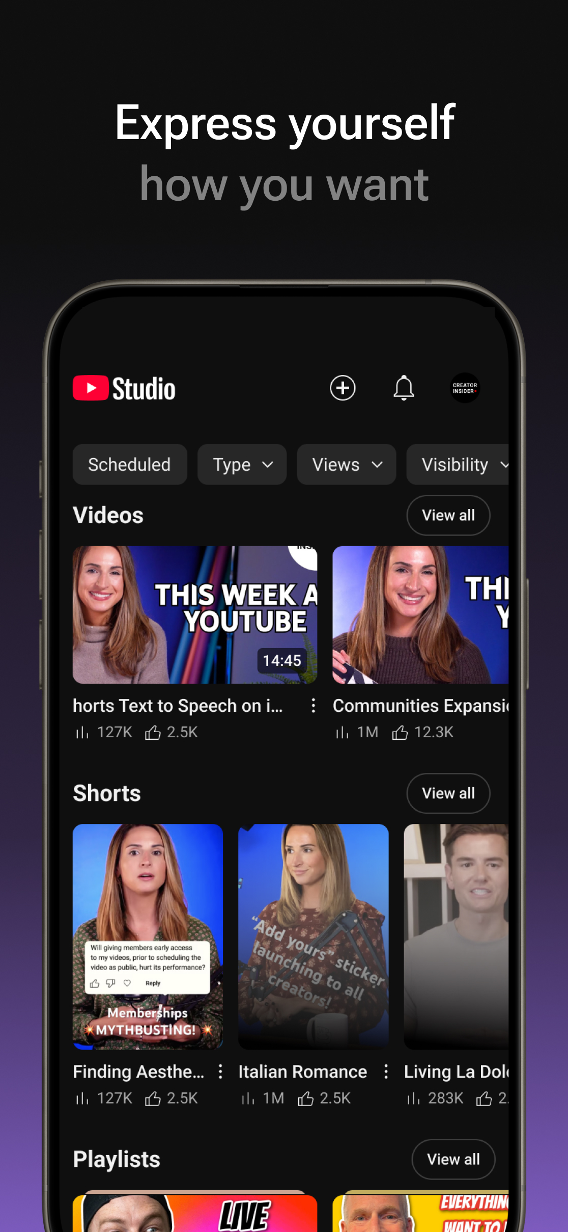 اسکرین شات 3 برنامه YouTube Studio