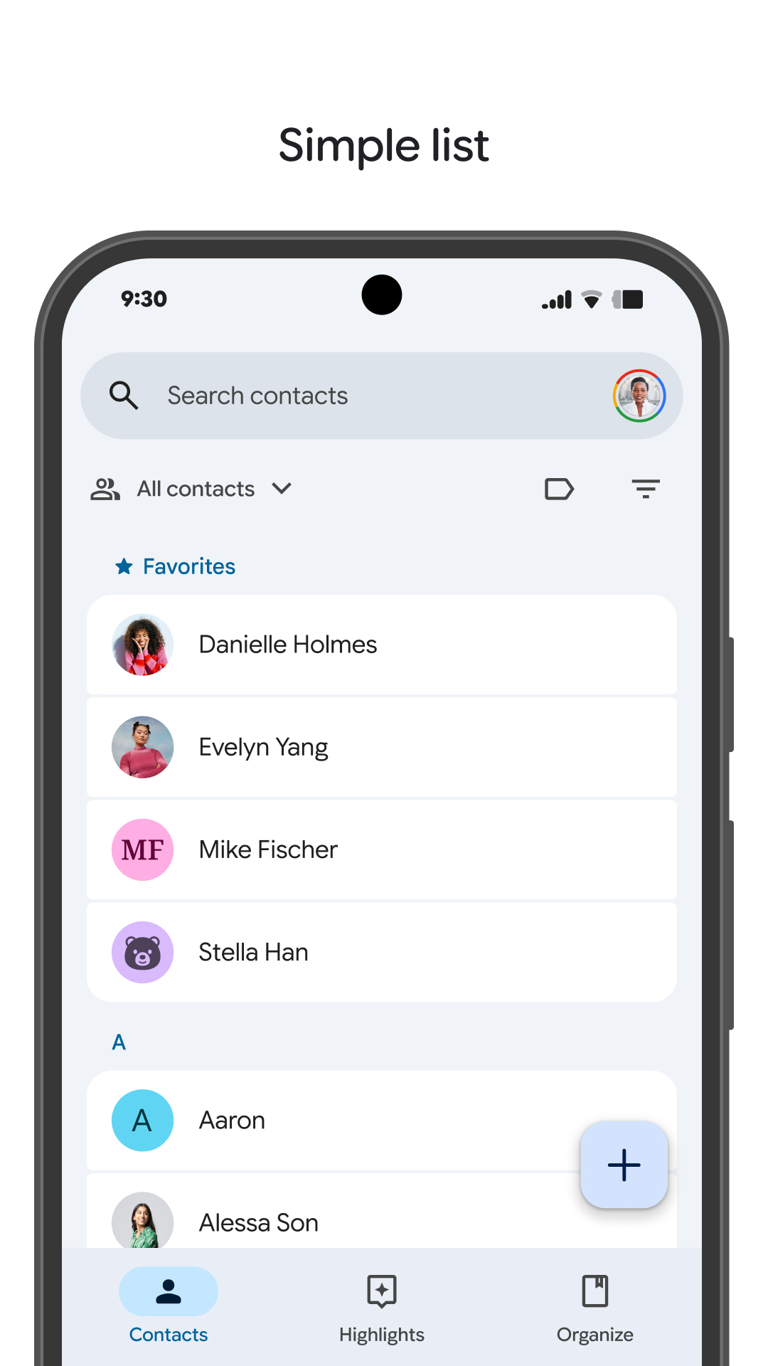 اسکرین شات 2 برنامه گوگل کانتکتس (Contacts)