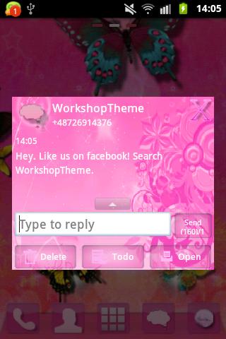 اسکرین شات 4 برنامه Pink Flowers Theme GO SMS Pro