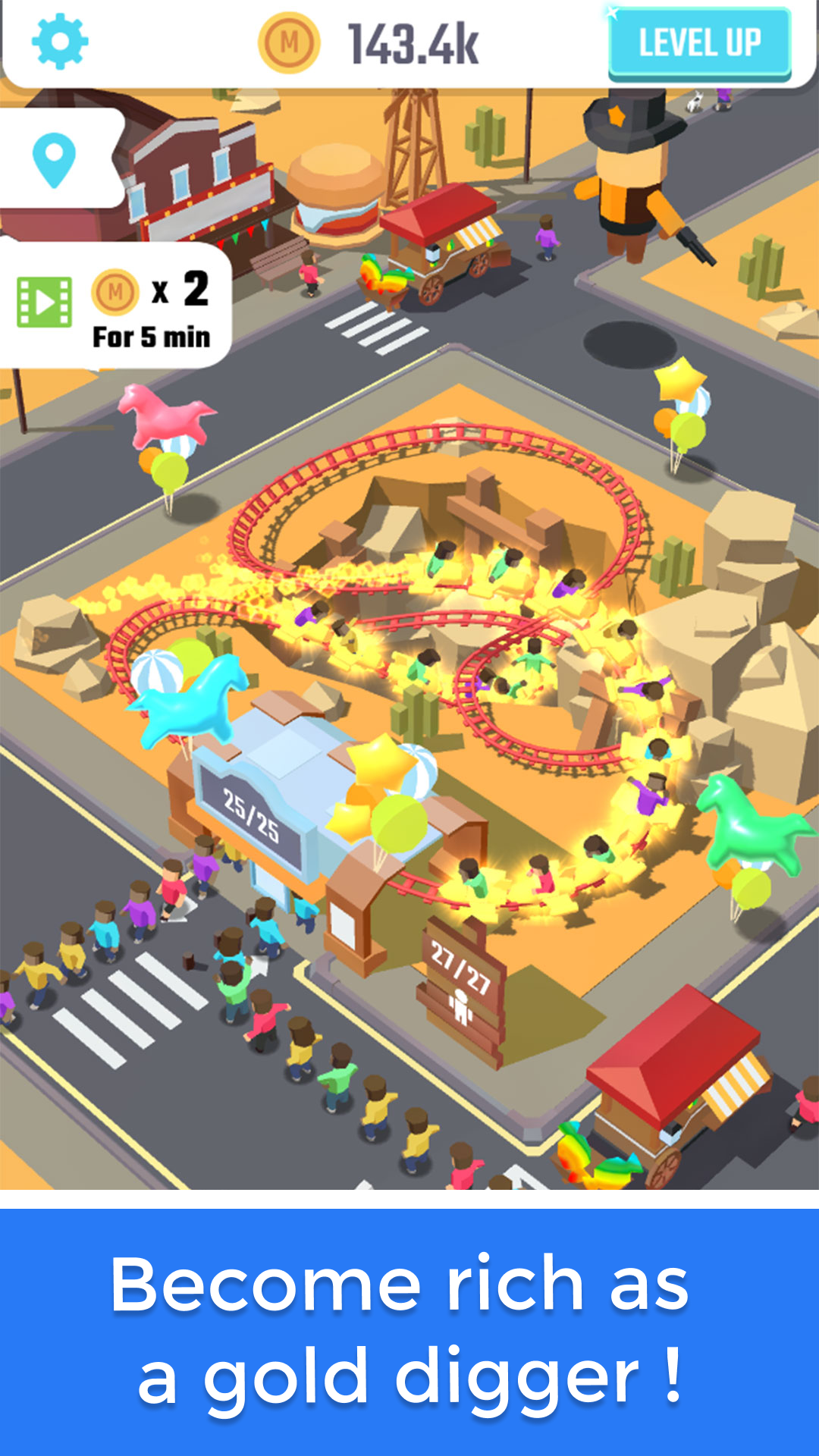 اسکرین شات 4 بازی Idle Roller Coaster
