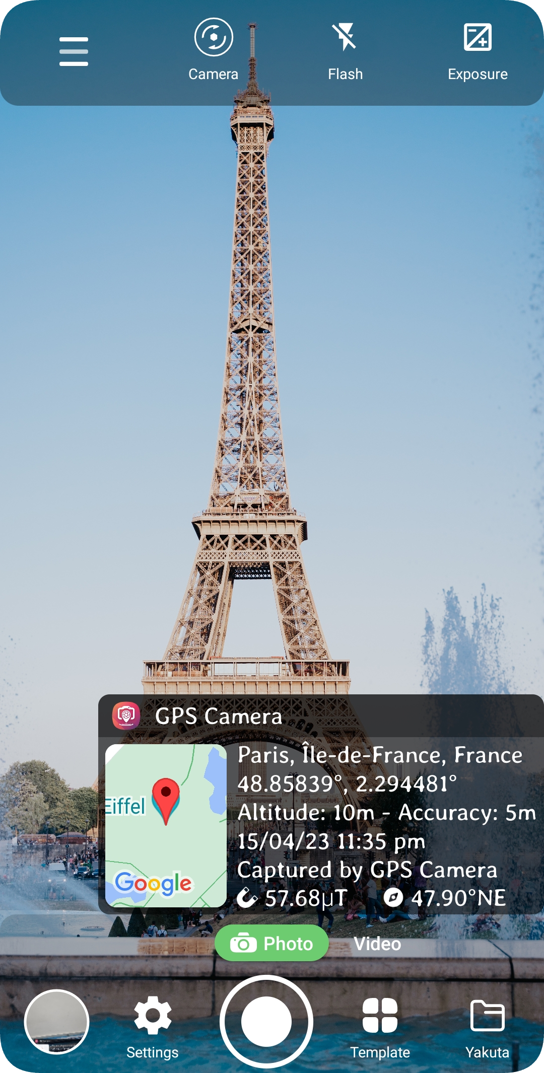 اسکرین شات 8 برنامه GPS Camera